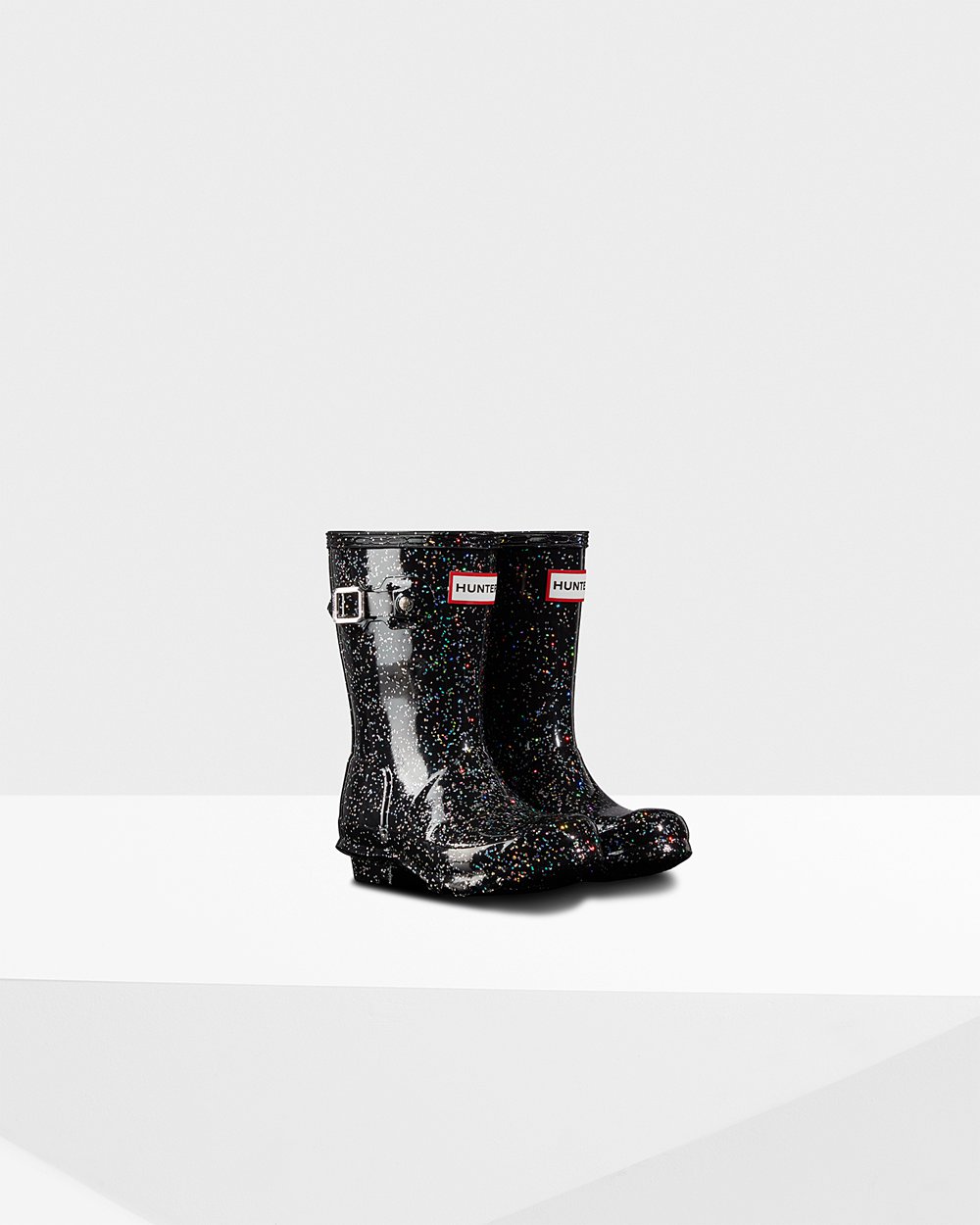 Kids Hunter Rain Boots Black - Original Little Giant Glitter - 0965341-TI